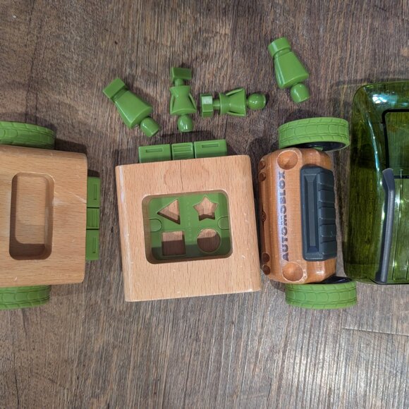 Automoblox Green/natural Wood Wooden Toy Car X9-x - Picture 5 of 6